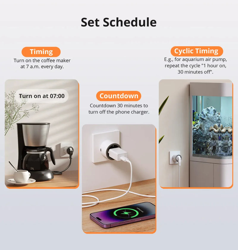 SONOFF S60 13A UK Wi-Fi Smart Socket iPlug 1-5PCS Power Monitoring Timer Smart Scene Remote Control eWeLink Alexa Google IFTTT