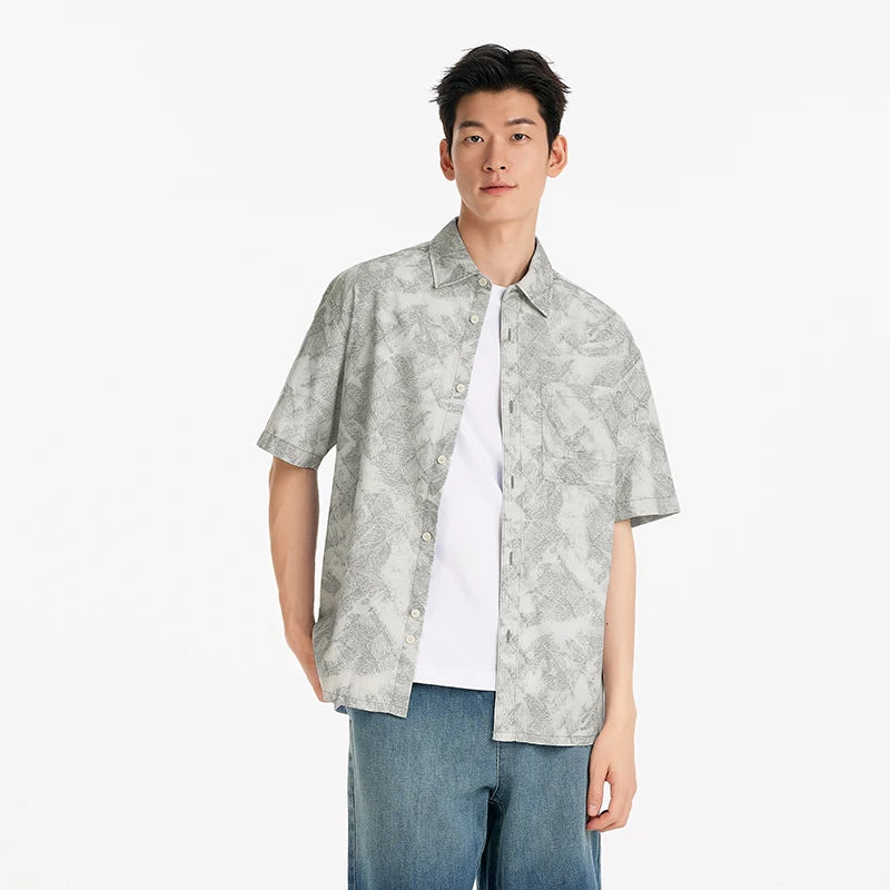 Semir Mens Shirt 2026 Denim Cool Feeling Loose Short Sleeve Lightweight Casual Fashion