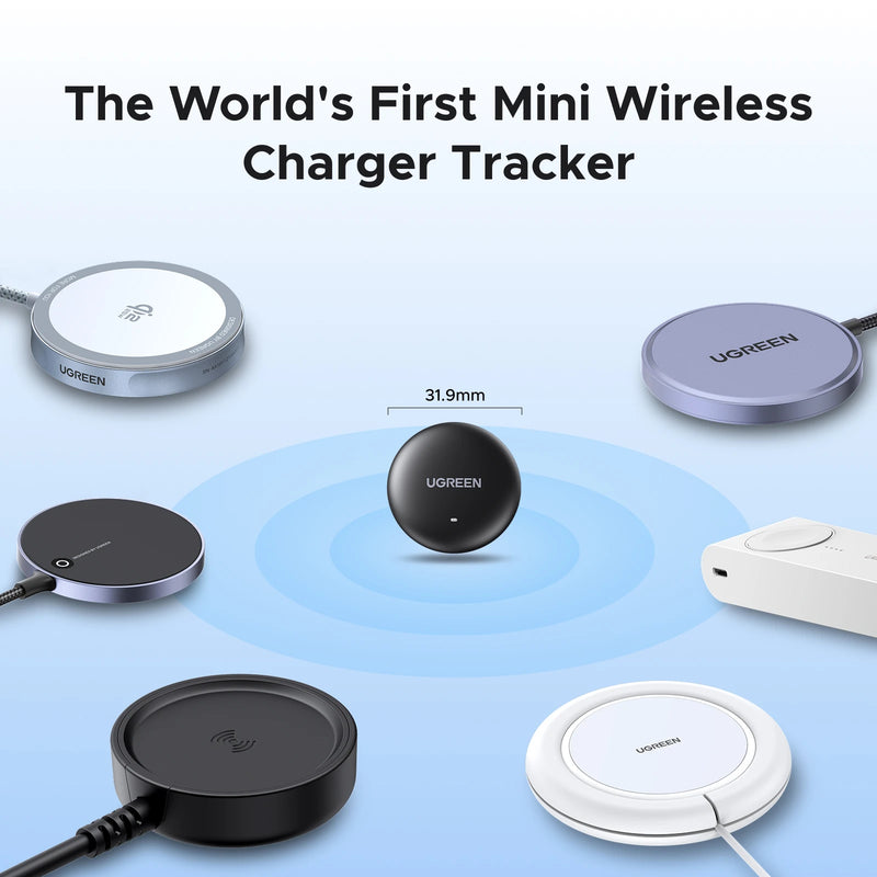 UGREEN FineTrack Item Tracker, Worldwide Locator, 1-Year Battery Life, Wireless Charging, 2-Pack for iOS