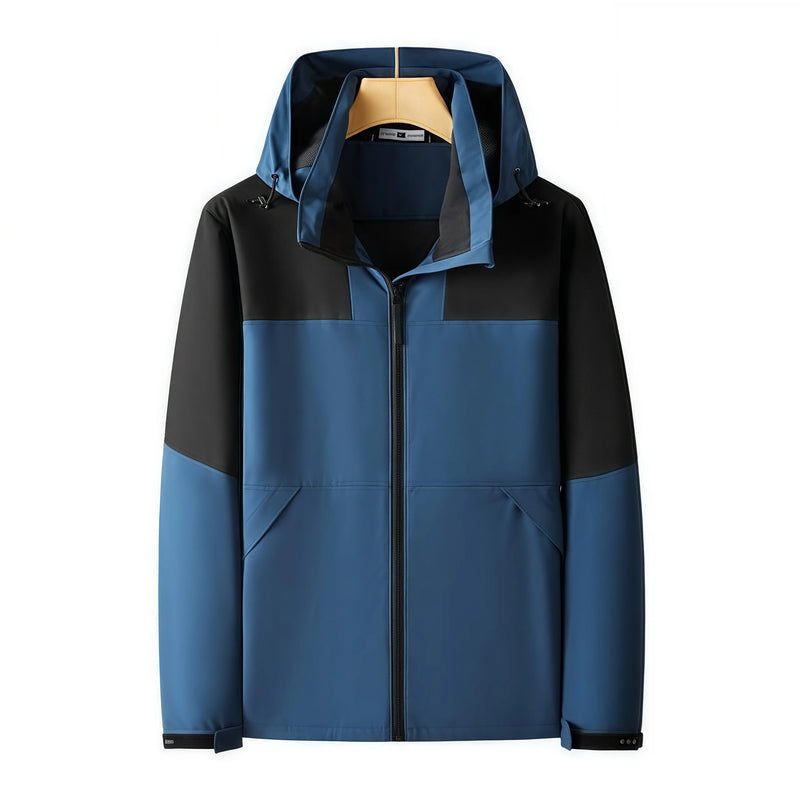 Thin breathable and waterproof couple's windbreaker jacket color-blocking outdoor work clothes mountaineering suit