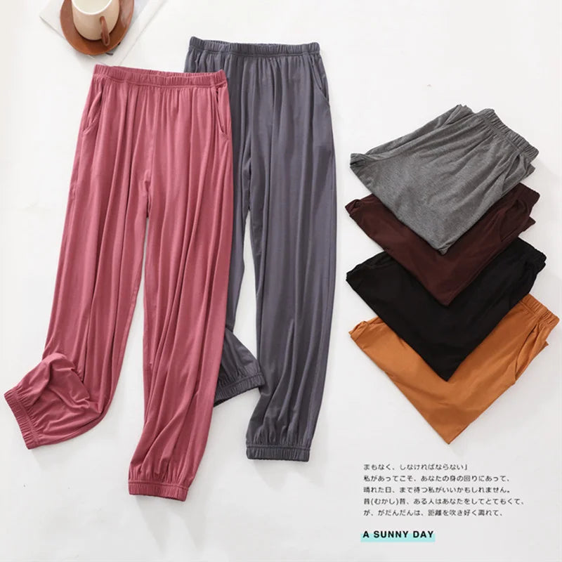 Casual Summer Pajama Pants New Spring Autumn Home Wear Pyjama Pant Lounge Bundle Foot Sleepwear Home Pantalon Pijama Women