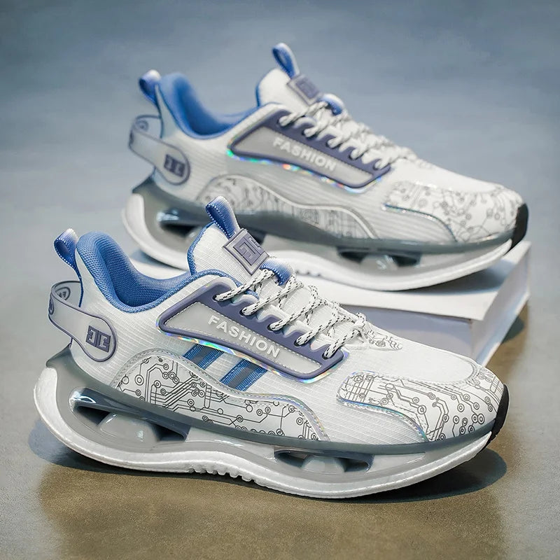 Men's Shock-Absorbing Light Casual Sneakers Spring Summer Soft-Sole Breathable Outdoor Racing Running Shoes Student Speed Sports