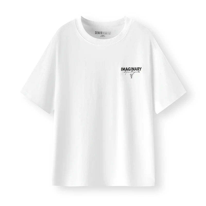 Semir Men Tshirt Soft Print Letter Embroidered Crew Neck 2026 Summer Casual Style Comfortable Fashion Breathable All Match Top