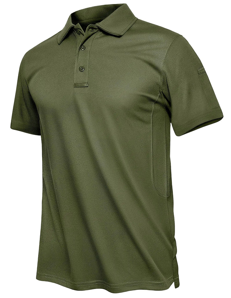 TACVASEN Summer Polo Tee Shirts Men's Short Sleeve Quick Dry T-shirt Breathable Work Shirt Fishing Hiking Golf Polos Top Man