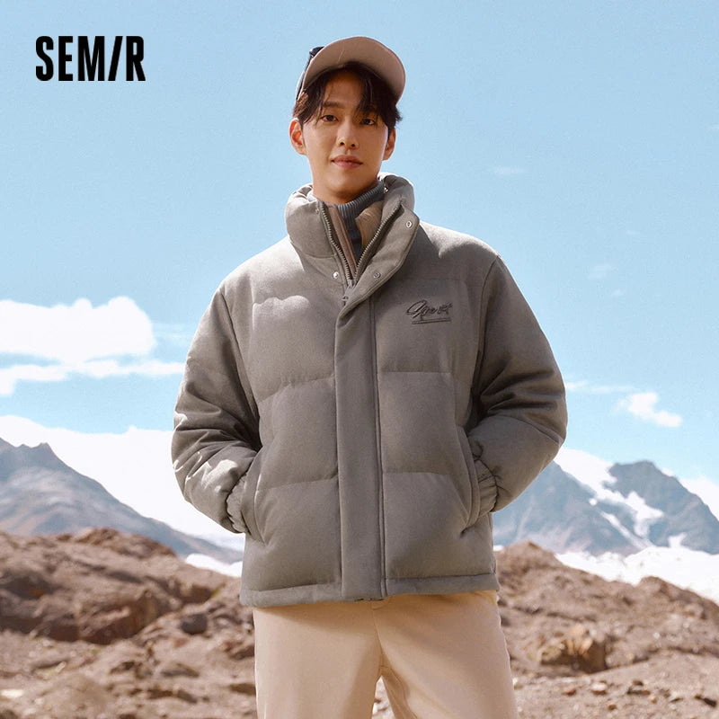 Semir Thick Warm Down Coat Stand Collar Men 2025 Winter Embroidered Sporty Casual Couple Fashion Stylish Outdoor Jacket