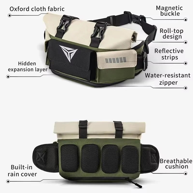 MOTOWOLF Motorcycle Riding Waist Pack Large Capacity Backpack Men Women Waterproof Multiple Pockets Rider Crossbody Bag