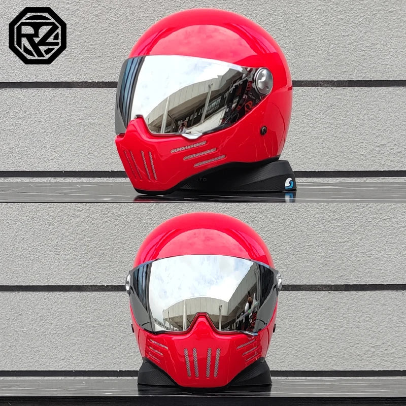 Retro motorcycle helmet ABS Light cruiser full coverage helmet for men and women DOT approved