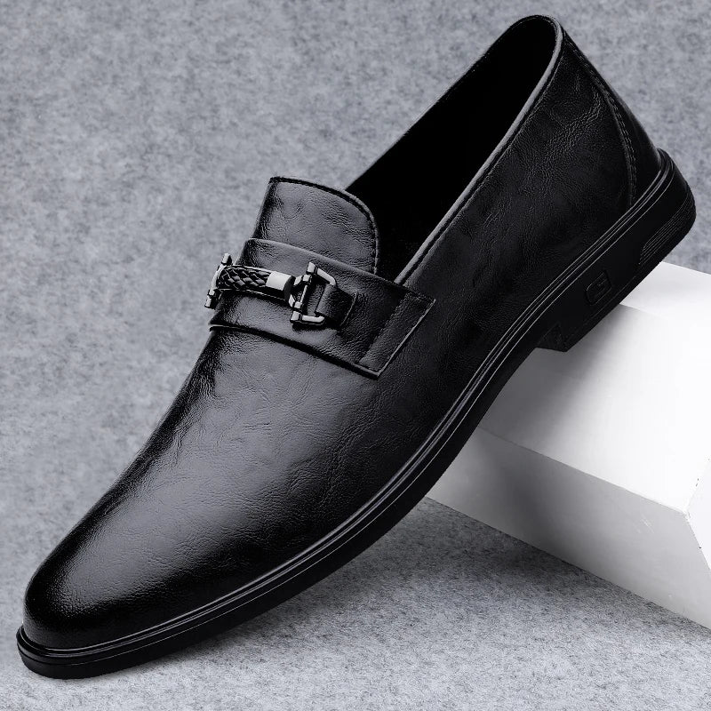 Spring Autumn Mens Casual Loafers Men Slip On Leather Shoes Brown Black Loafer Shoes Dropshipping