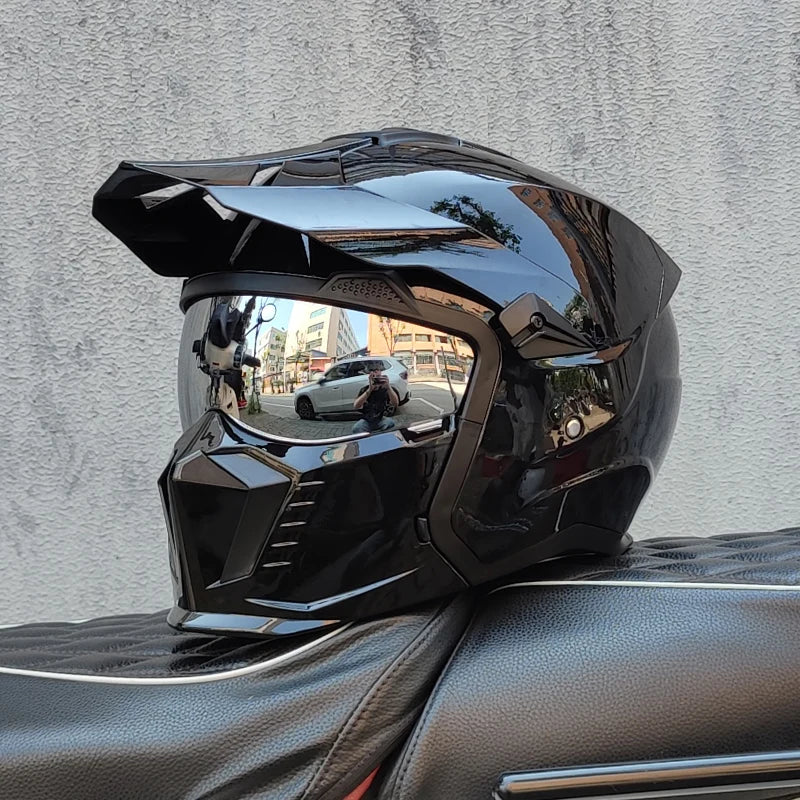 DOT  Certification ORZ Motorcycle Helmet Full Helmet ATV Downhill Motocross Capacete Men Detachable Chin Casco Moto For