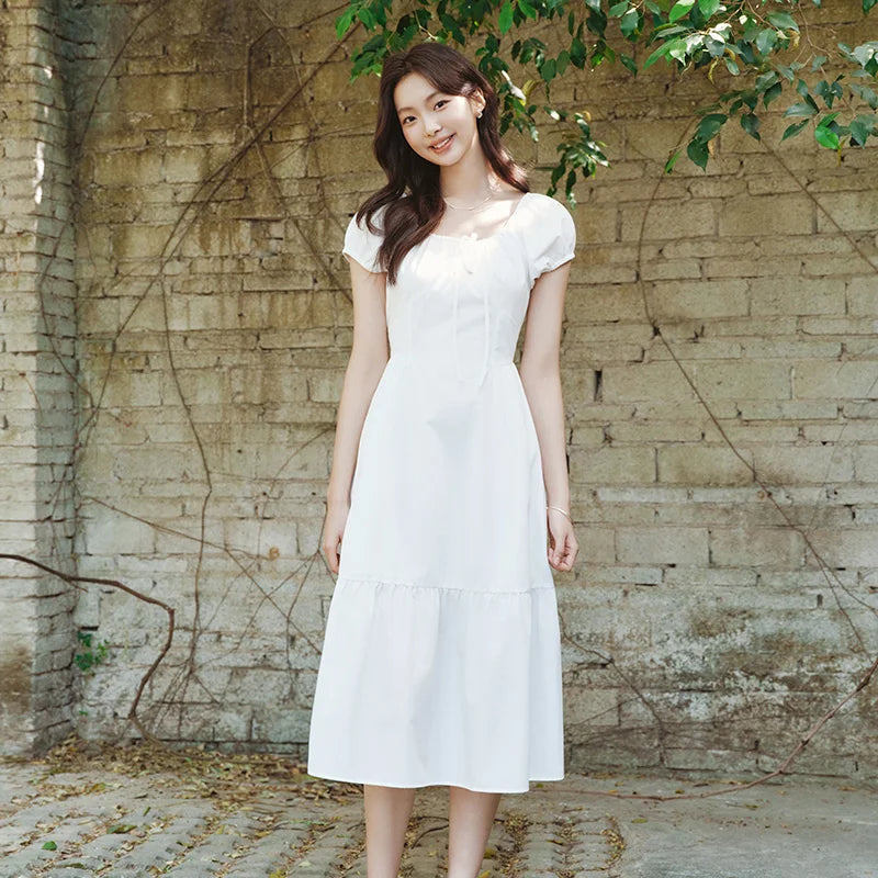 Semir Elegant Dress Women Gentle Summer 2025 New Bowknot U Neck Long Maxi Dress for Special Occasions