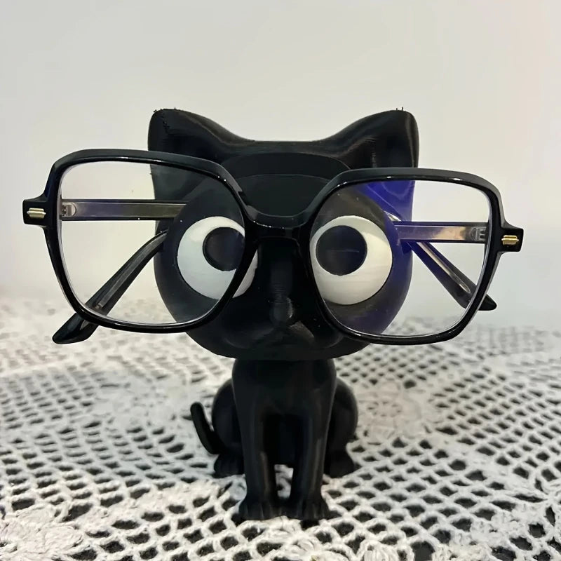 1/2Pcs 3D Printed Cat Glasses Holder -Cute Plastic Desk Organizer with Glasses Stand, Display Ornament & Glasses Storage Rack.