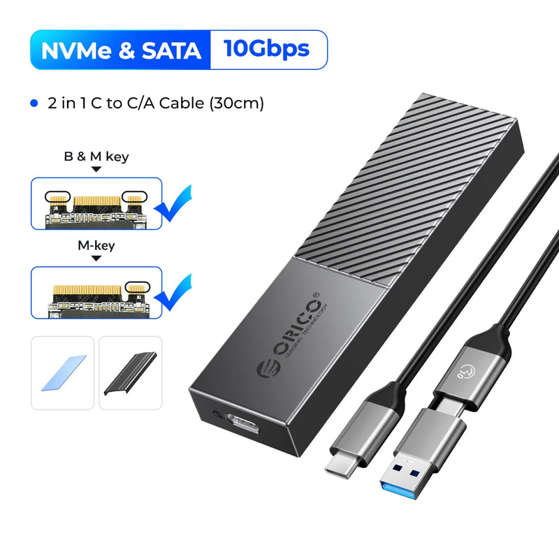 ORICO USB4 NVMe SSD Enclosure 40Gbps PCIe3.0x4 Aluminum M.2 SSD Case Compatible with Thunderbolt 3 4 USB3.2 USB 3.1 3.0 Type-C