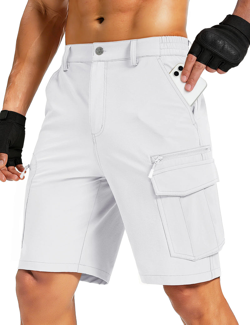 TACVASEN UPF 50+ Hiking Cargo Shorts with 7 Pockets Men 9" Quick Dry Lightweight Nylon Shorts Outdoor Work Shorts Fishing Casual