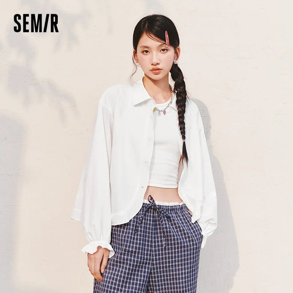 អាវ Semir សម្រាប់នារី ការពារកាំរស្មីយូវី ដៃអាវរាងចង្កៀង អាវធំ រដូវក្តៅ ឆ្នាំ២០២៦