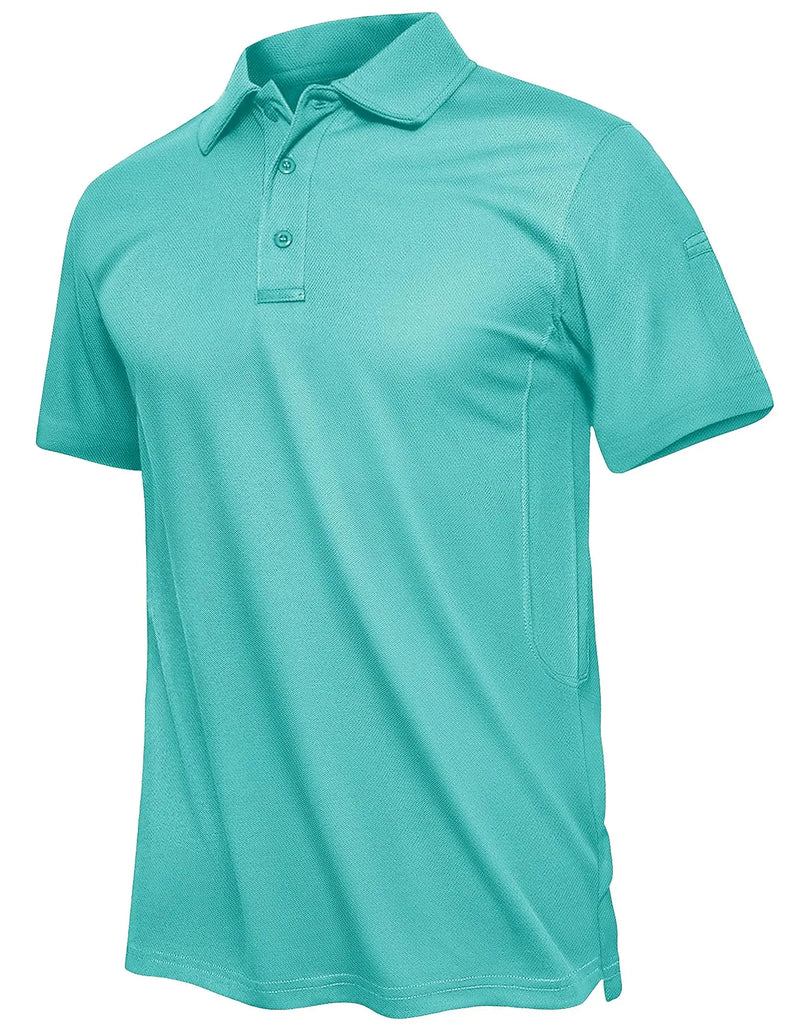 TACVASEN Summer Polo Tee Shirts Men's Short Sleeve Quick Dry T-shirt Breathable Work Shirt Fishing Hiking Golf Polos Top Man