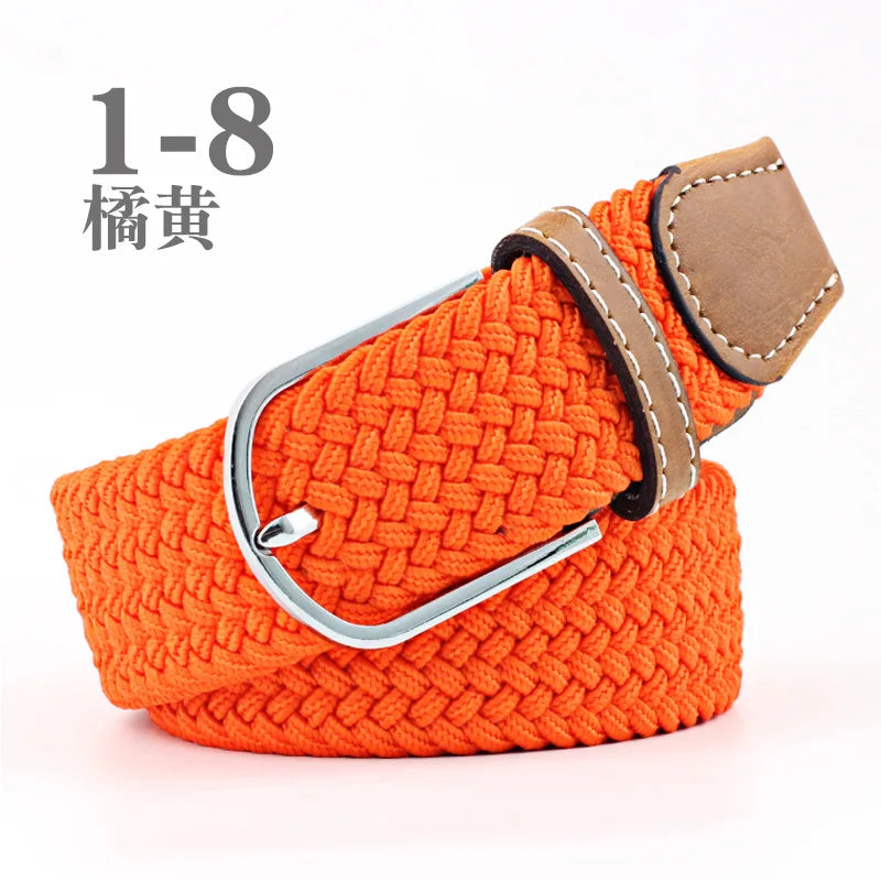 105cm Stretch Woven Belt, Unisex Canvas Belts Fashion Casual Student Belt Women Cinturon Male Waistband.