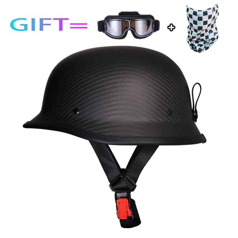 Carbon fiber retro open motorcycle helmet German imitation WWII soldier helmet pilot helmet