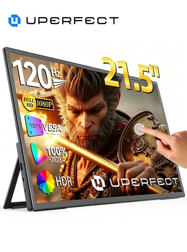 ម៉ូនីទ័រកុំព្យូទ័រ UMax 21 Touch ទំហំ 21.5 អ៊ីញ 120Hz អេក្រង់ប៉ះ 1080P 1300:1 IPS ជាមួយ USB C HDMI សម្រាប់កុំព្យូទ័រយួរដៃ PC Mac ទូរស័ព្ទ
