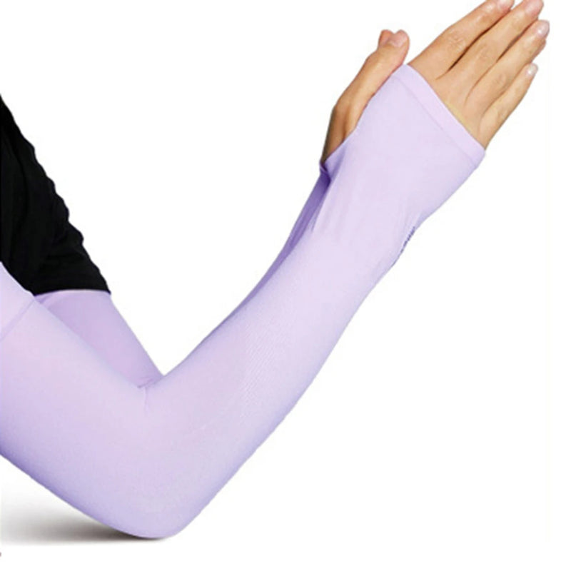WRELS Cycling Arm Summer Ice Cloth Cycling Sleeves Sun Protection Unisex Breathable Running Volleyball Sleeves Outdoor Sports