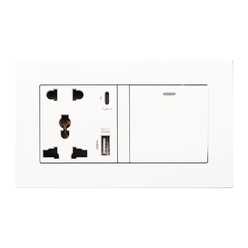 Depoguye UK standard Usb wall socket ,USB plug universal 5 hole outlet, 220v to usb Type-c  phone charging socket 146mm*86mm