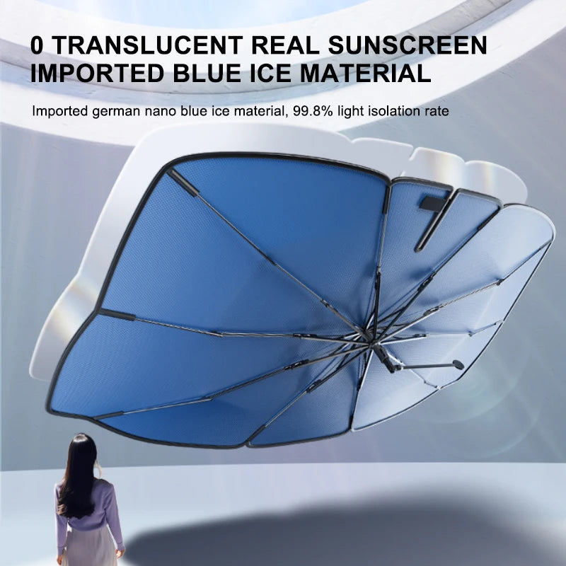 SEAMETAL Car Sunshade Umbrella Car Sun Shade UV Protector Parasol Summer Auto Front Windshield Protection for Car Accessories