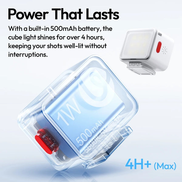 ភ្លើងវីដេអូ Ulanzi DG01 Mini Cube Light 5600K សម្រាប់កាមេរ៉ា Canon Sony Nikon DSLR Tripod ជាមួយ Cold Shoe Magnet Mount សម្រាប់ Vlog Live