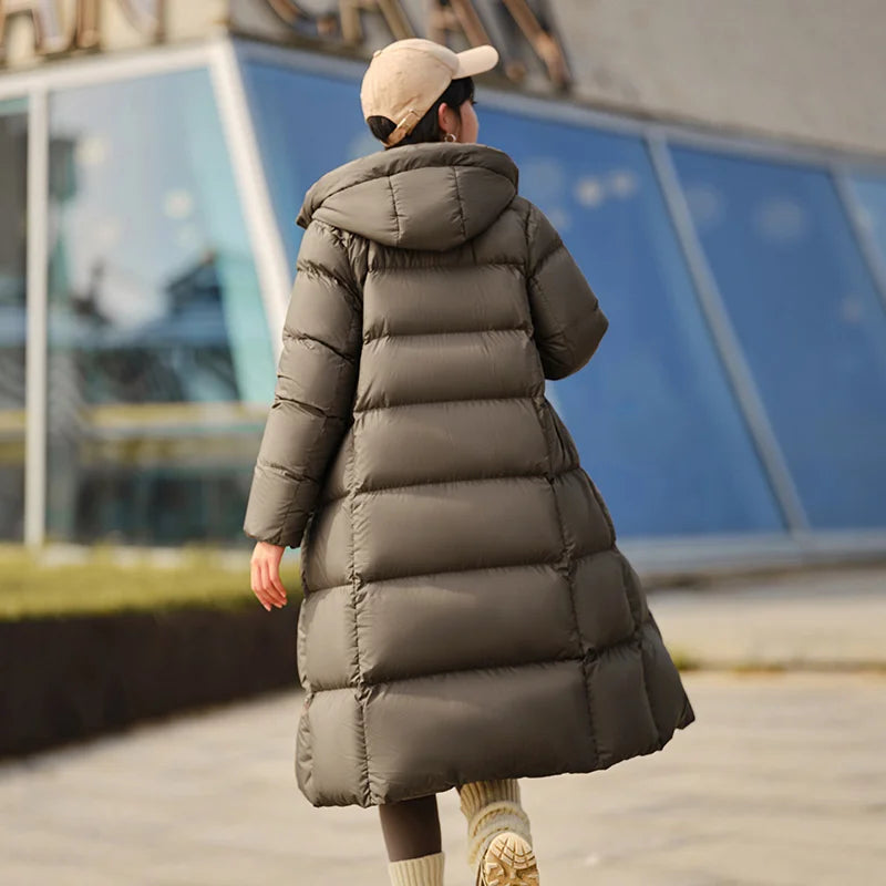 Semir Women Down Jacket Long Length 80 Percent Down Fill Water Repellent Windproof Thick Warm 2026 New Winter Daily Wear