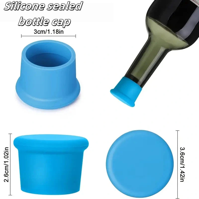 Silicone Wine Stopper Reusable Leak-Proof Cap, Universal Fit for Xmas Bday NYE Gift