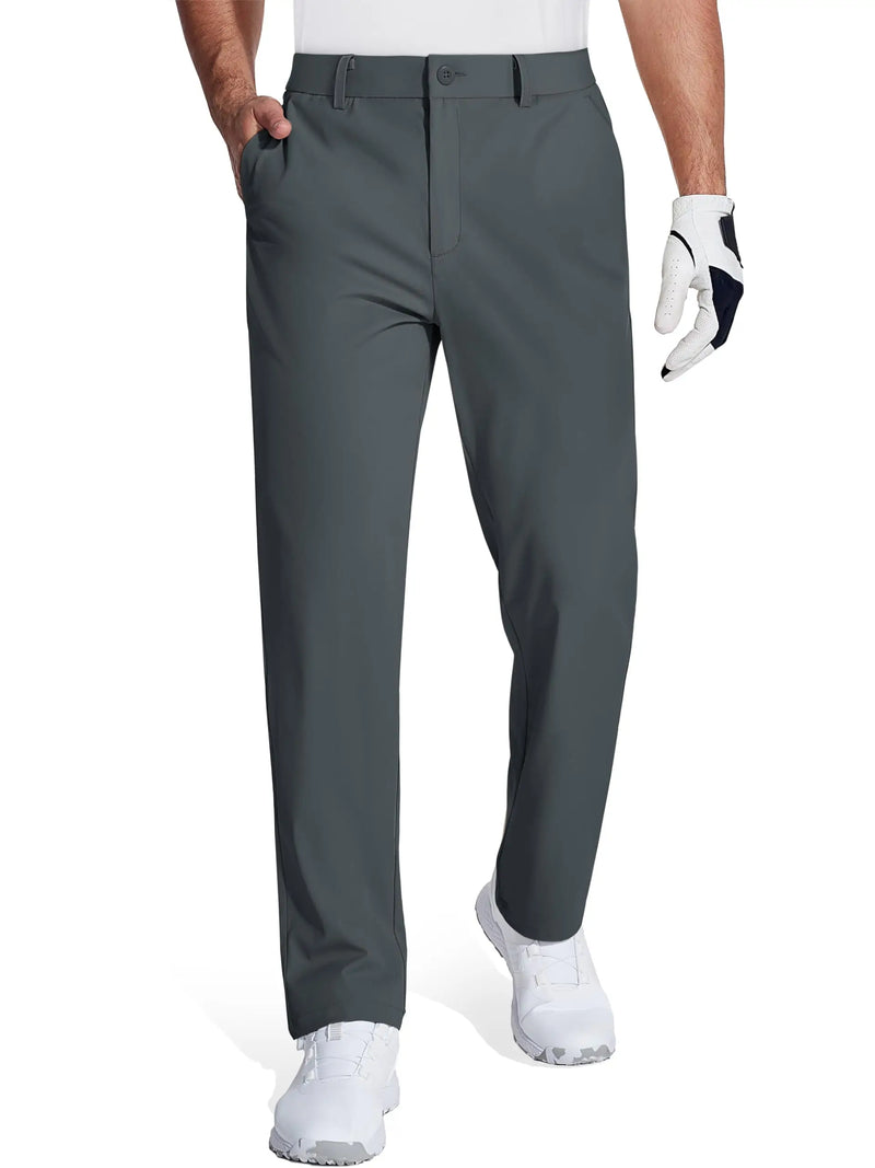 TACVASEN Mens Golf Stretch Dress Pants Staight Leg Quick Dry Water Resistant Lightweight Flat Front Work Pants Moisture Wicking