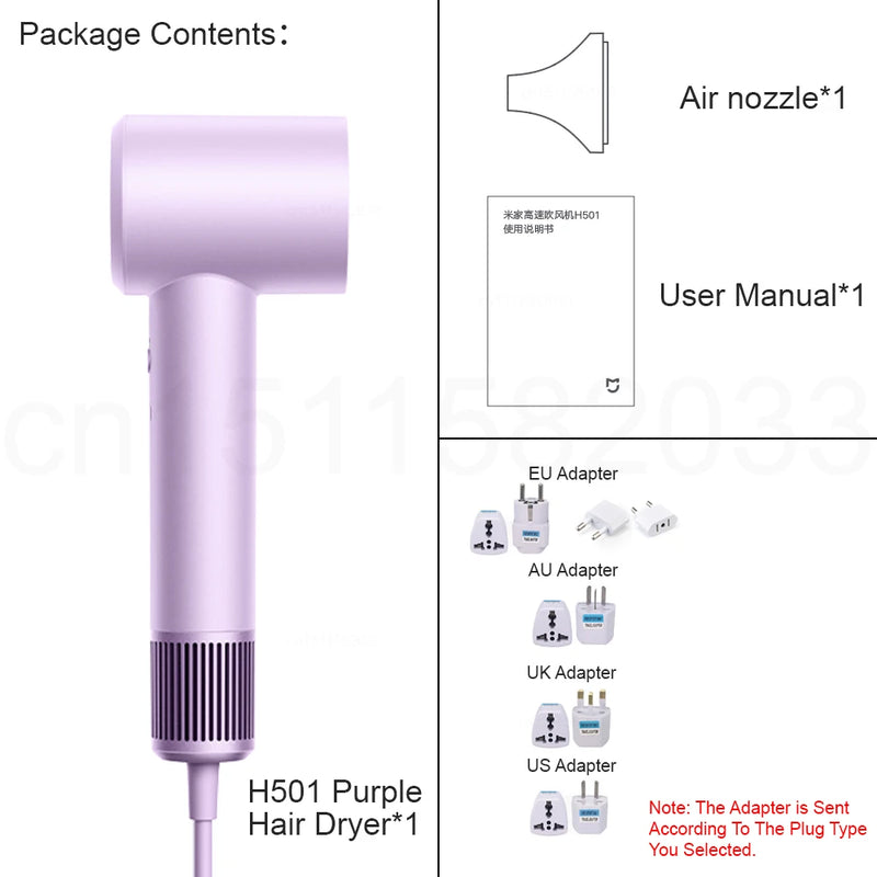 MIJIA High Speed Hair Dryer,110,000RPM Fast Dry,4 Temps & 2 Speeds,1600W Professional Ionic Blow Dryers,CN Version