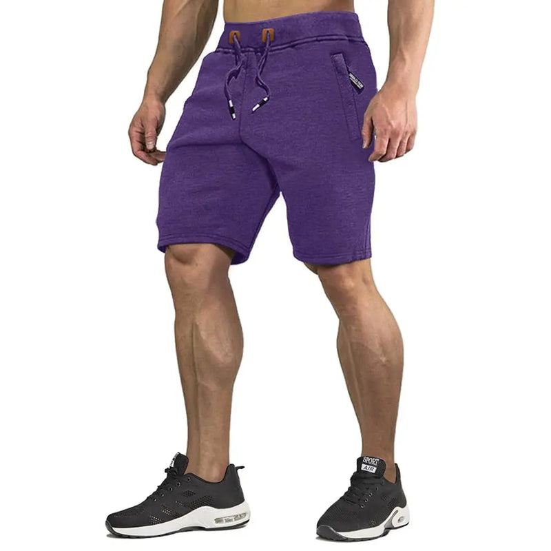 TACVASEN Summer Cotton Running Track Shorts Mens Casual Jogger Shorts Elastic Waist Athletic Workout Zipper Pockets Short Pants