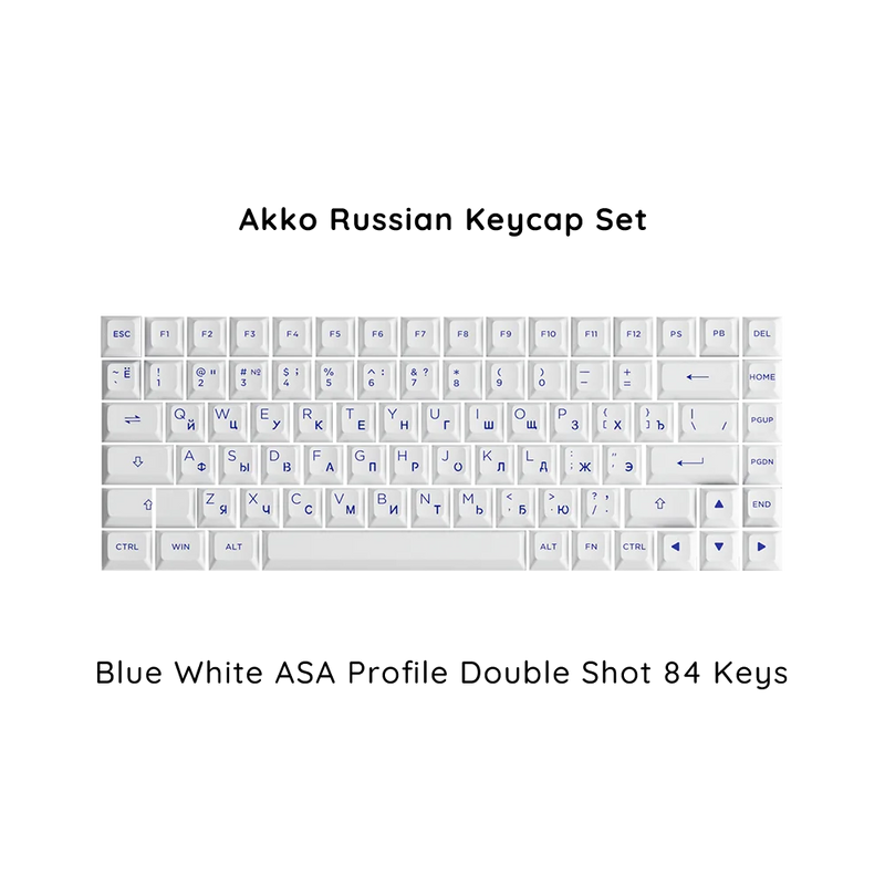 Akko Russian Keycap Set ASA/OEM/Cherry Profile 61 68 84 88 108 Keys Canned PBT Double Shot Mechanical Keyboard Cyrillic Keycaps