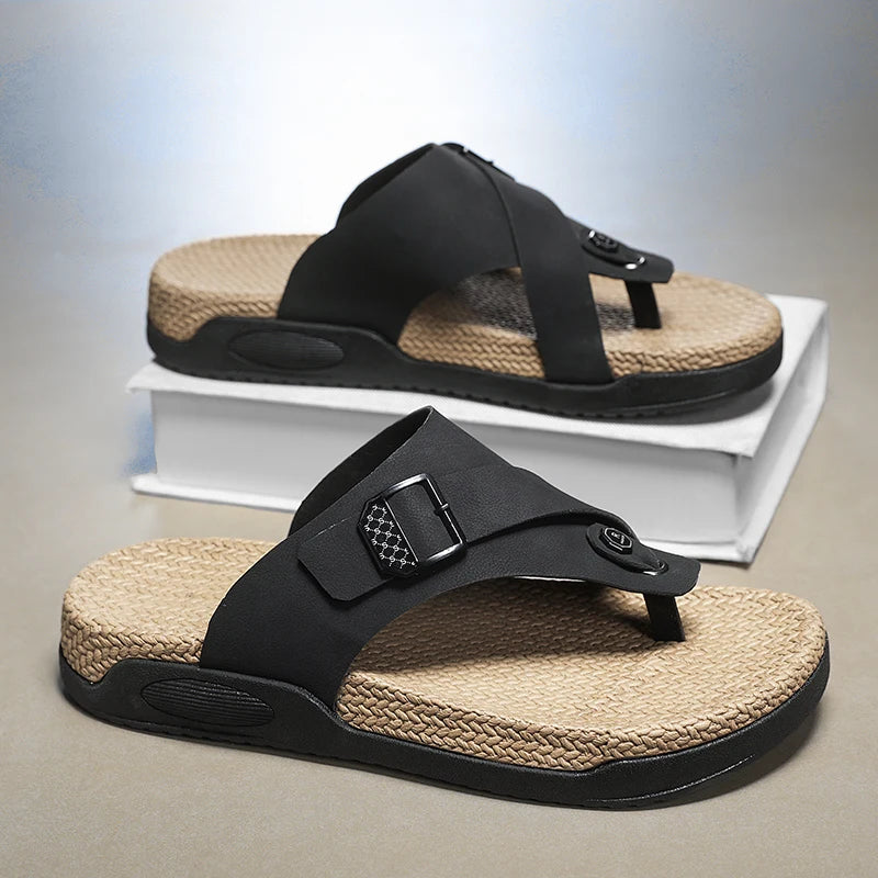 Men's Fashion One strap flip-flops slippers summer soft sole Non slip Quick Dry light casual Slide outdoor Beach Trendy slippers
