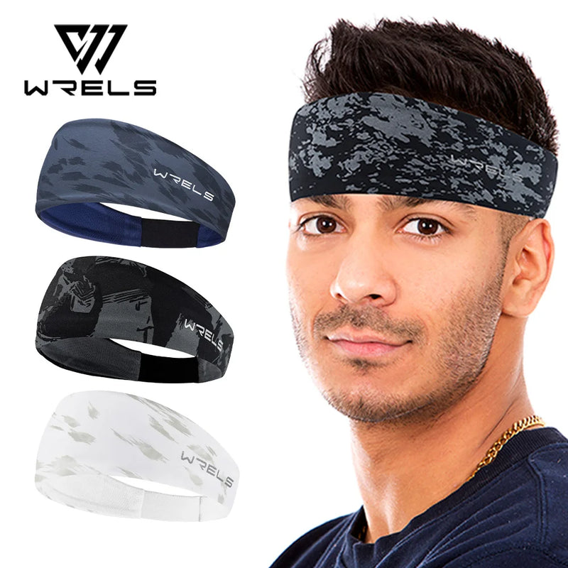 WRELS Sports Headband Sweatband Elastic Absorbent Sweat Moisture Wicking Hairband Athletic Hairband Non Slip Elastic Sweat Band