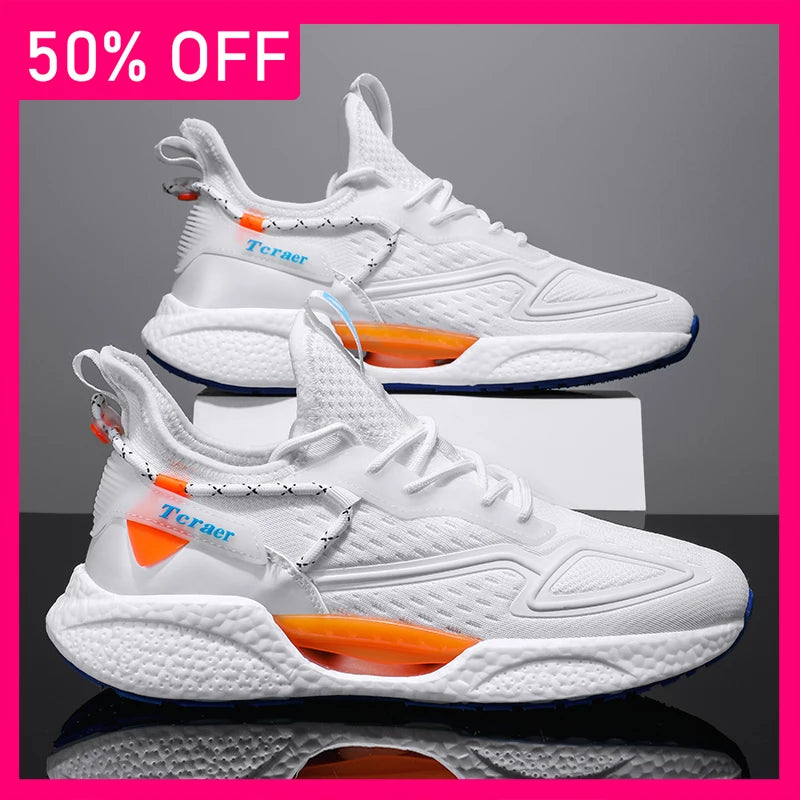 Mens Running Shoes 2026 New High Quality Lightweight Mesh Thick Sole Cushioning Fashion Lace Up Unisex Walking Casual Sneakers