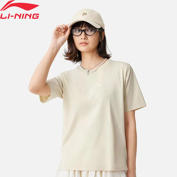 អាវយឺតកីឡាសម្រាប់នារី Li-Ning កម្រិតស្ងួត ៧៥% កប្បាស ២៥% ប៉ូលីអេស្ទ័រ រាងរលុង AHSV640
