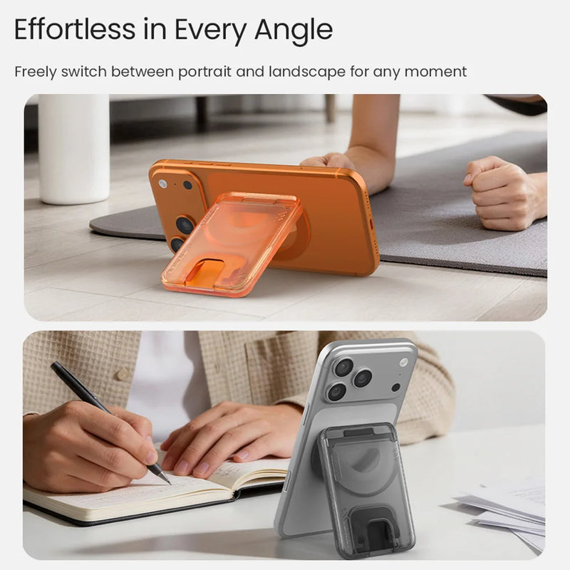 NILLKIN Magnetic Wallet Card Holder with 360 Rotating Stand Cards Sleeve for iPhone Samsung MagSafe Phone Bracket 2 Cards Slot