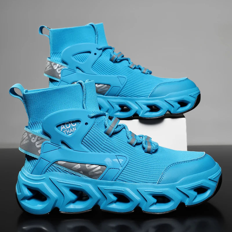 Mens Sports Shoes 2025 New High Top Thick Sole Trendy Casual Sneakers Cosy Wear-resistant Outdoor Running Shoes for Men