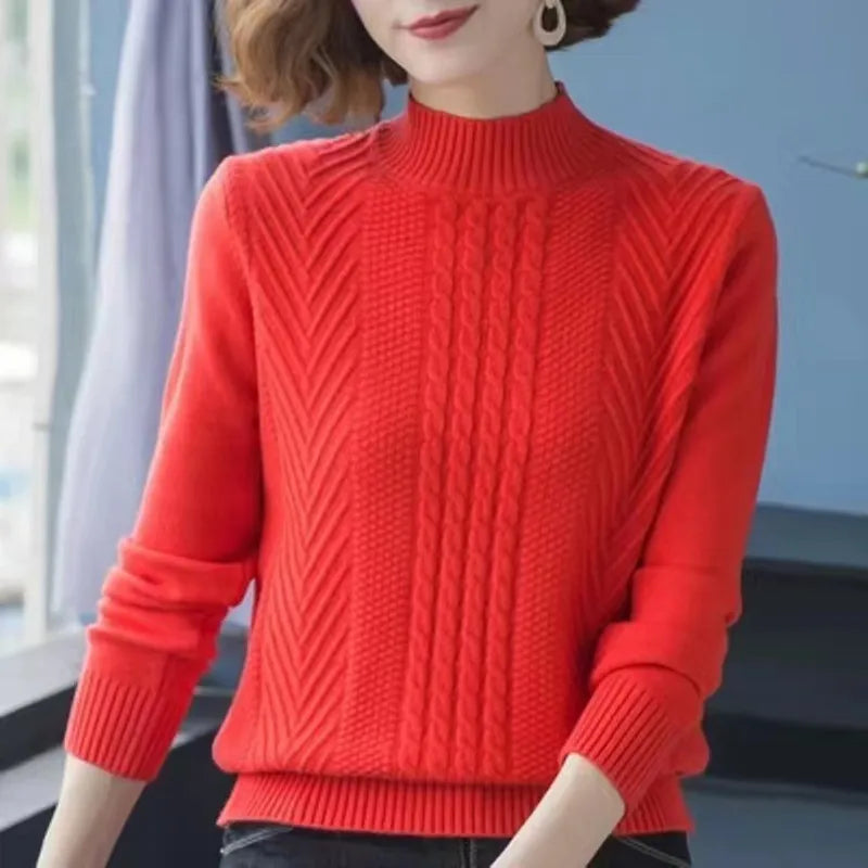 Mother Jumper Knitting Tops 2026 New Spring Autumn Women Pullovers Sweater Women's Loose Thick Cashmere Wool Knitted Sweaters