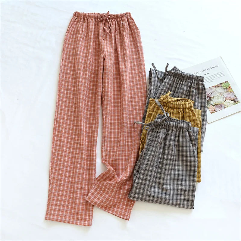 ខោ pajama ធម្មតា ខោ pajama កប្បាសសុទ្ធថ្មី និទាឃរដូវ រដូវស្លឹកឈើជ្រុះ ស្លៀកនៅផ្ទះ ខោ pajama សម្រាប់ស្ត្រី ឬបុរស ខោ pajama ខោ pajama