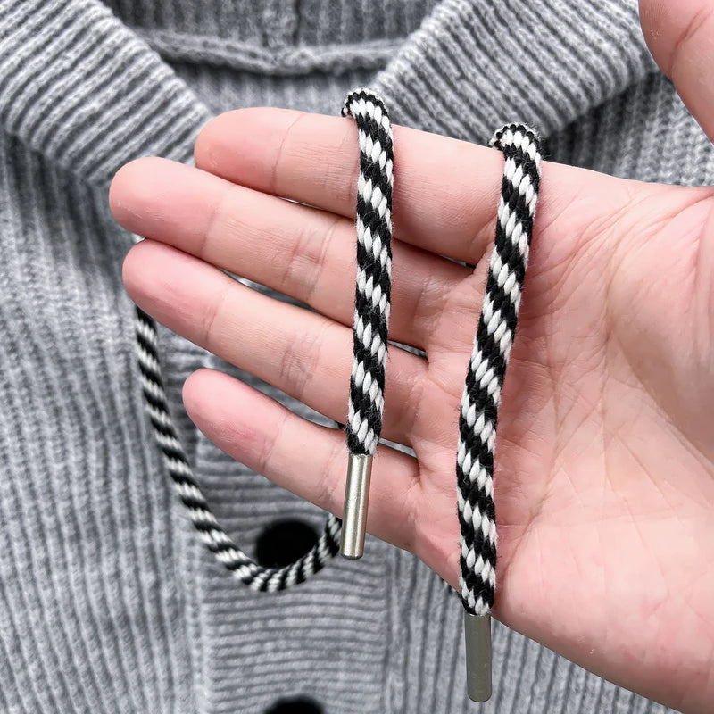 High-End Man Long Sleeved Knitted Sweatshirt Hooded Button Solid Color Not Easily Deformed Autumn Winter Casual Fashion MensWear
