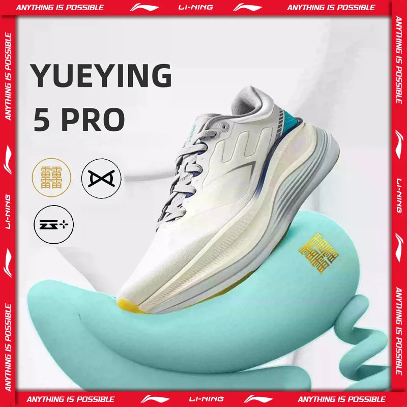 ស្បែកជើងរត់បុរស LiNing YUEYING 5 PRO Optimized Cushion ជាមួយប្រអប់ម្រាមជើងធំទូលាយ SUPER BOOM LiNing Sneakers ARHV013 ARHW001
