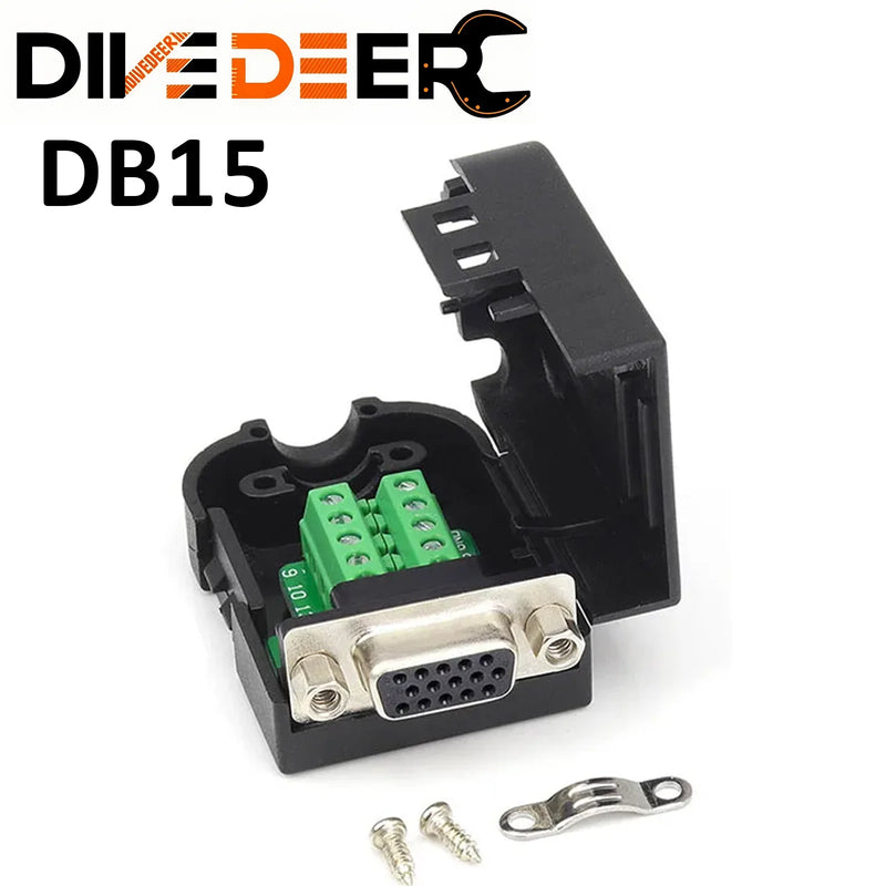 DB15 Solder-free VGA Connector Male Female HDB15-pin Plug Industrial Grade VGA 15 Pin 3+9 Computer Monitor Projector Connector