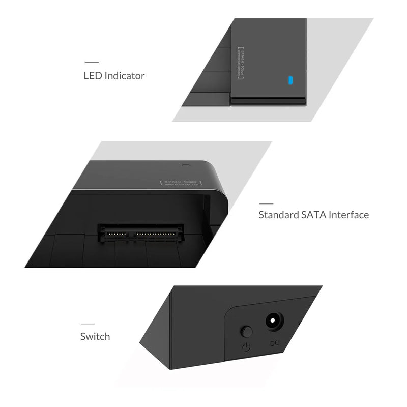 ORICO Single Bay HDD Docking Station SATA to USB 3.0 External Hard Drive Docking Station for 2.5/3.5inch HDD SSD Support UASP