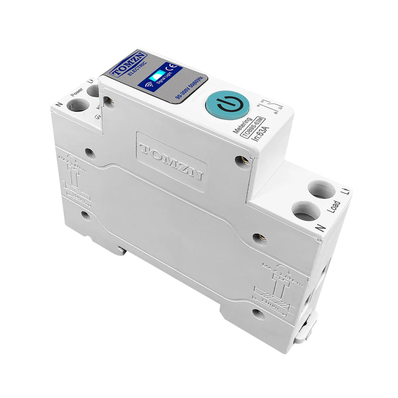 TUYA Smartlife 1-63A TOMZN 1P+N WIFI Smart Switch Energy Meter Kwh Metering Monitoring Circuit Breaker Timer Relay MCB