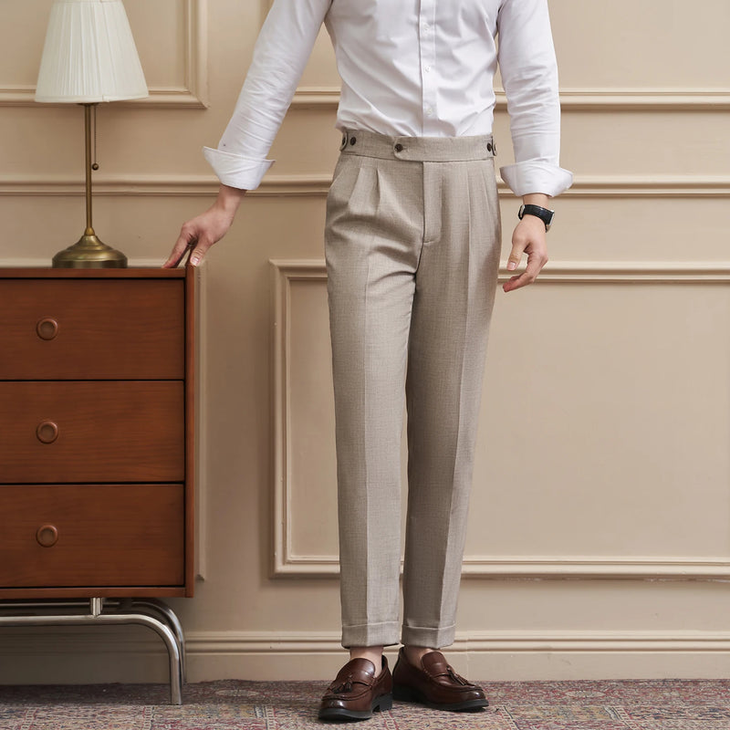 Neapolitan-Style Men‘s Cuffed Ankle Trousers | Slim Fit | Spring/Summer New Arrival
