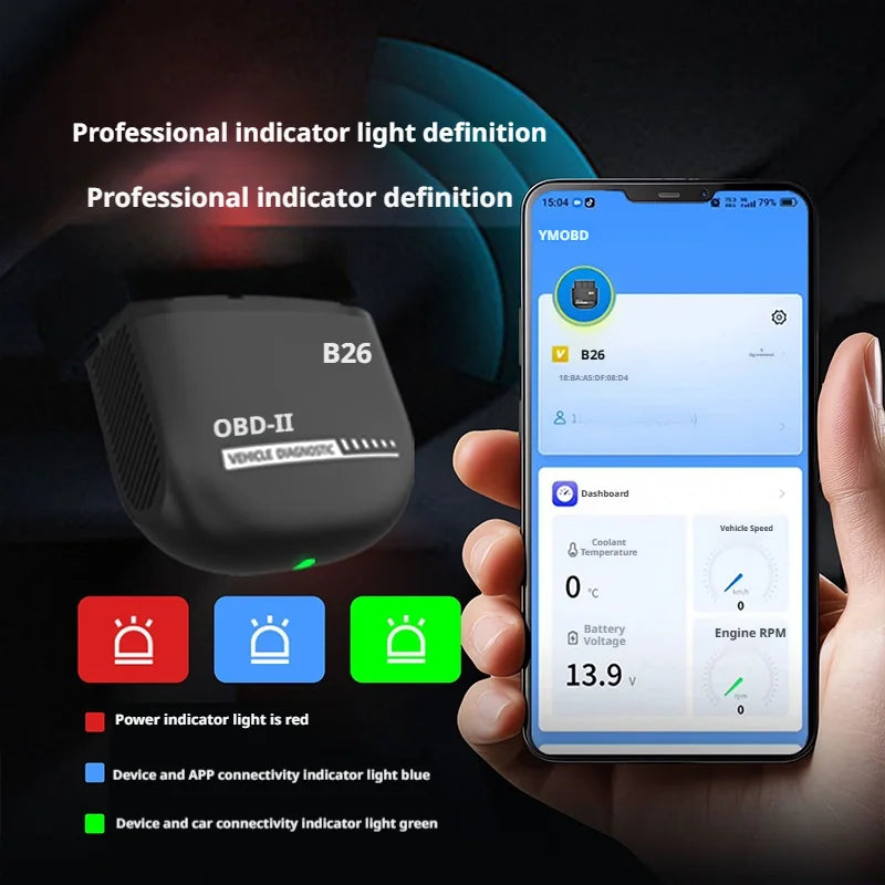 SEAMETAL BT5.1 V1.5 Auto OBD Code Reader Scan Tool Car Scanner Diagnostic-Tool Supports 9 Protocols OBDII OBD2 Car Accessories