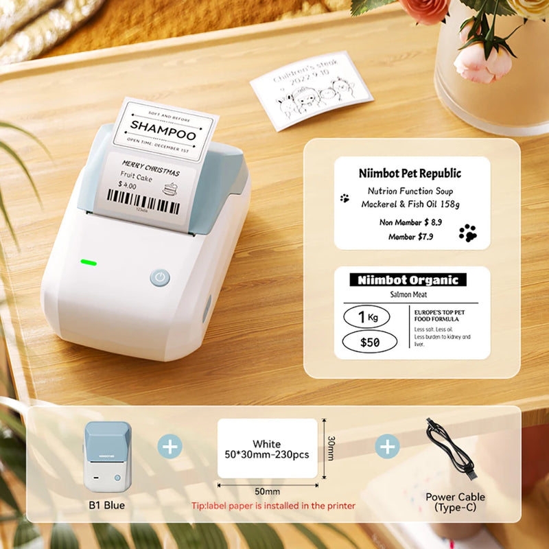 Niimbot B1 Portable Cosmetics Label Printer Wireless  Label Maker Multifunctional Self-adhesive Pocket Label Machine