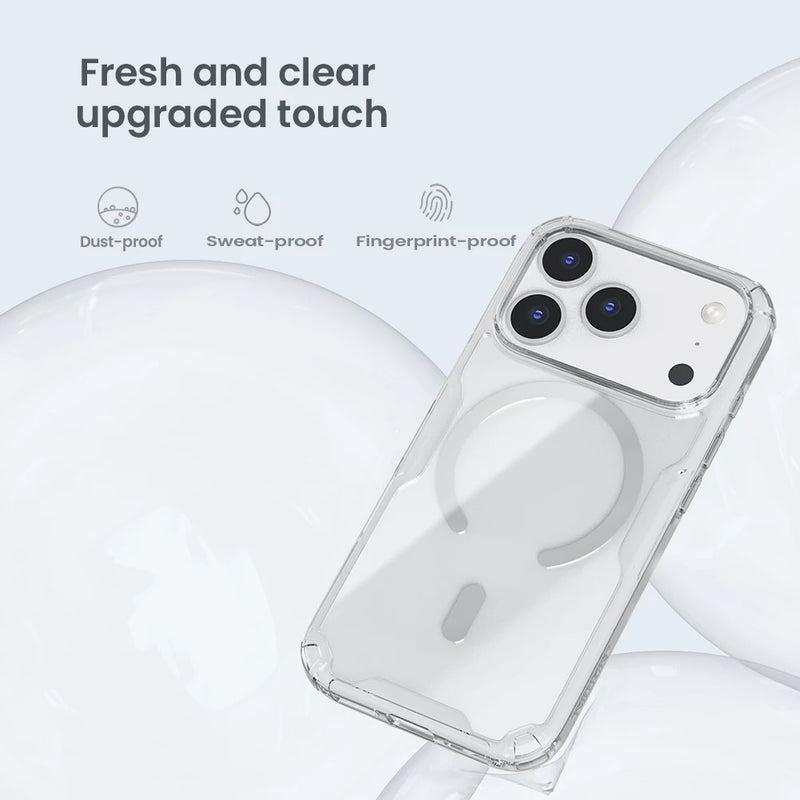 NILLKIN For iPhone 18 Pro Max Magsafe Case Nature Pro Lens Protection Clear TPU Back Cover For iPhone 18 Pro Magnetic Cases
