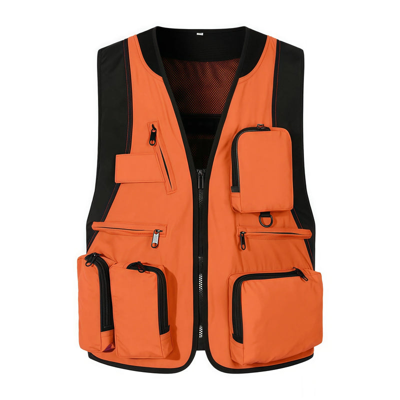 Men's Trendy Multi-Pocket Vest Functional Photographer Vest Work Clothes Korean-Style Trendy Workwear Custom Logo Printing